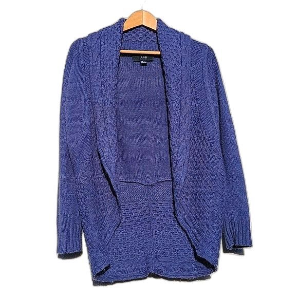 FOREVER 21 Knit Sweater Jacket Blue Purple size Small Petite - Picture 1 of 13